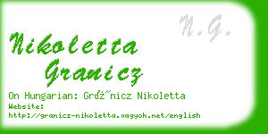 nikoletta granicz business card